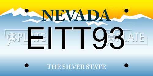 EITT93 Nevada License Plate