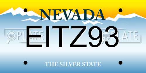 EITZ93 Nevada License Plate