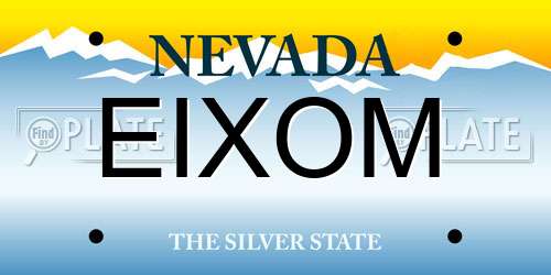EIXOM Nevada License Plate