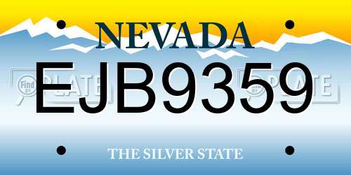 EJB9359 Nevada License Plate