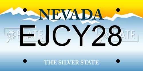 EJCY28 Nevada License Plate