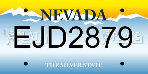 EJD2879 Nevada License Plate