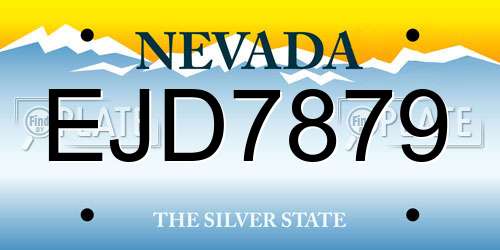 EJD7879 Nevada License Plate