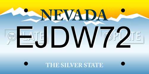 EJDW72 Nevada License Plate