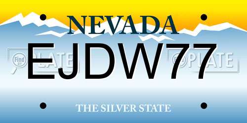 EJDW77 Nevada License Plate