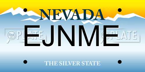 EJNME Nevada License Plate