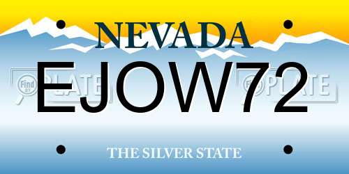 EJOW72 Nevada License Plate