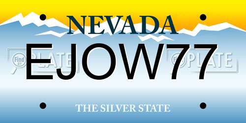 EJOW77 Nevada License Plate