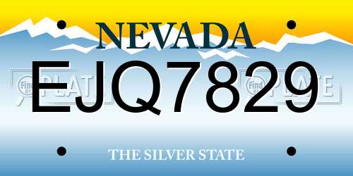 EJQ7829 Nevada License Plate