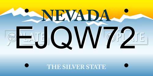 EJQW72 Nevada License Plate