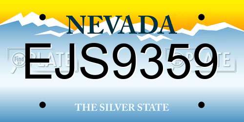 EJS9359 Nevada License Plate