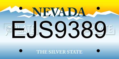 EJS9389 Nevada License Plate