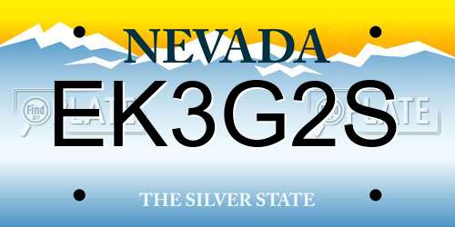 EK3G2S Nevada License Plate