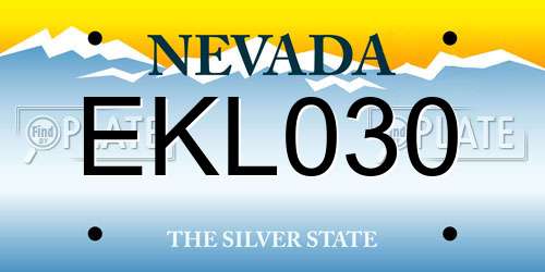 EKL030 Nevada License Plate