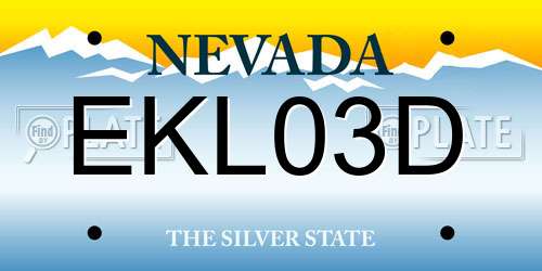 EKL03D Nevada License Plate