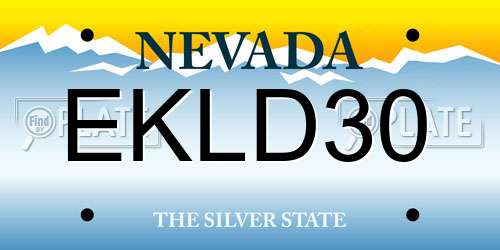 EKLD30 Nevada License Plate