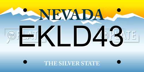 EKLD43 Nevada License Plate