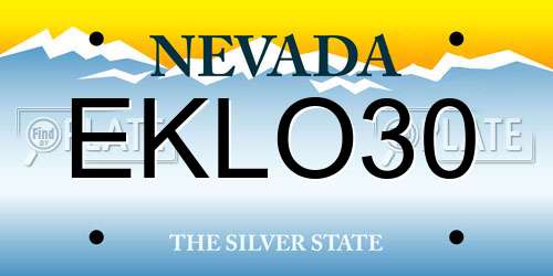 EKLO30 Nevada License Plate