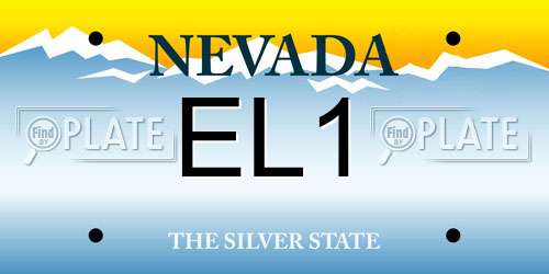 EL1 Nevada License Plate