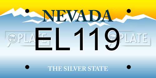 EL119 Nevada License Plate