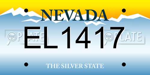 EL1417 Nevada License Plate