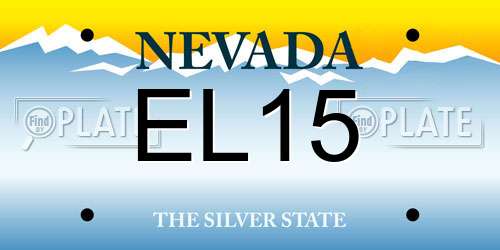 EL15 Nevada License Plate