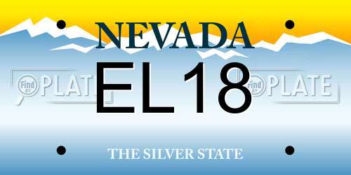 EL18 Nevada License Plate