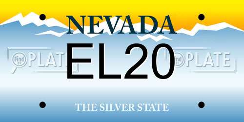 EL20 Nevada License Plate