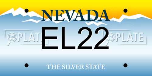 EL22 Nevada License Plate