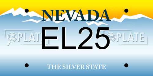 EL25 Nevada License Plate