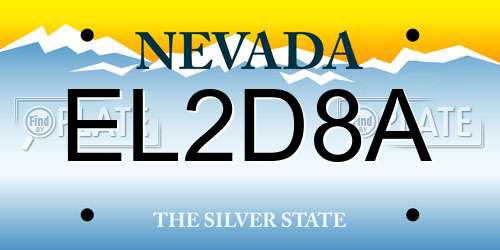 EL2D8A Nevada License Plate