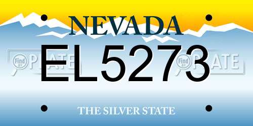 EL5273 Nevada License Plate