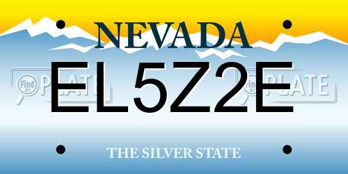 EL5Z2E Nevada License Plate