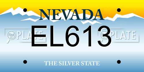 EL613 Nevada License Plate