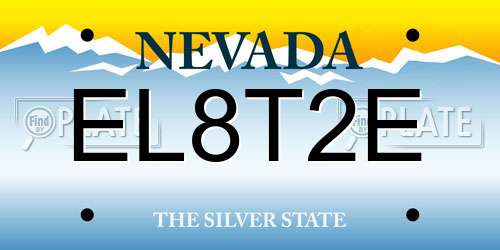 EL8T2E Nevada License Plate