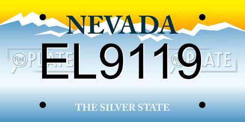 EL9119 Nevada License Plate