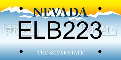 ELB223 Nevada License Plate
