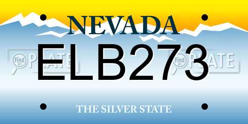 ELB273 Nevada License Plate