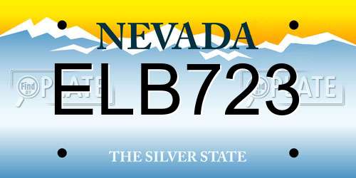 ELB723 Nevada License Plate