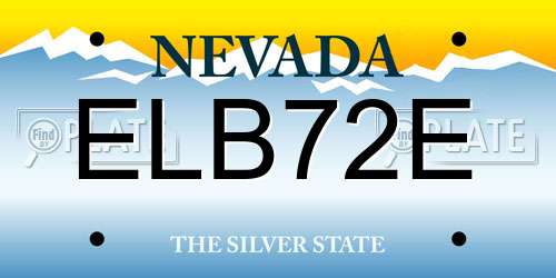 ELB72E Nevada License Plate