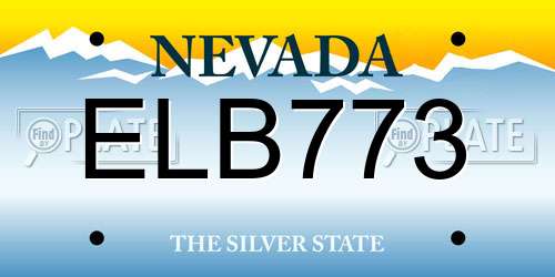 ELB773 Nevada License Plate