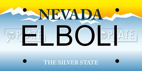 ELBOLI Nevada License Plate