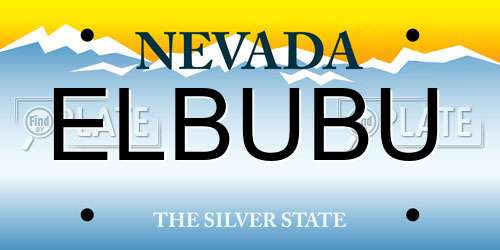 ELBUBU Nevada License Plate
