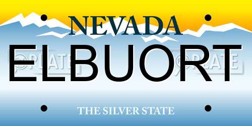 ELBUORT Nevada License Plate