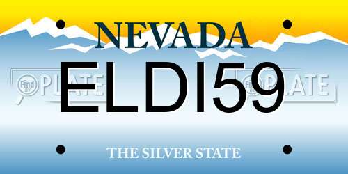 ELDI59 Nevada License Plate