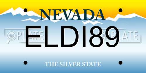 ELDI89 Nevada License Plate
