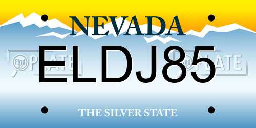 ELDJ85 Nevada License Plate
