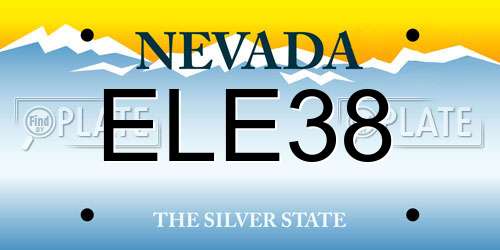 ELE38 Nevada License Plate