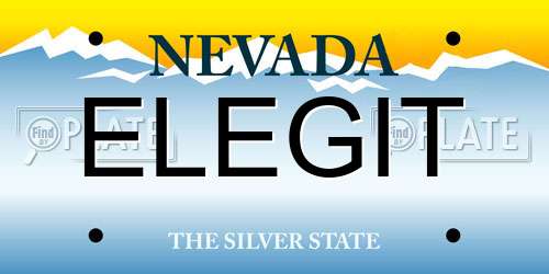 ELEGIT Nevada License Plate