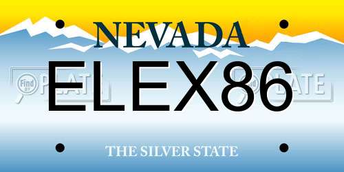 ELEX86 Nevada License Plate